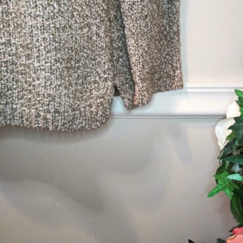 J. Jill Perfect Pumpkin Patch Taupe Blue Burgundy & Gold Fair Isle Tunic Sweater - Picture 6 of 11